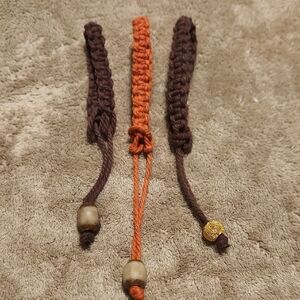 Handcrafted Brown and Orange Hair Accessories. 4 DOLL EACH